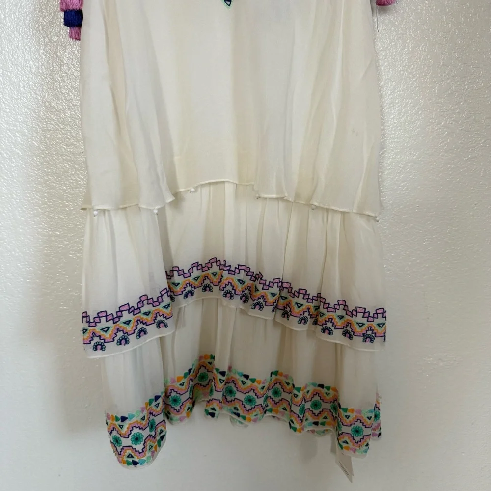 HEMANT AND NANDITA Silk Ivory embroidered Dress Size S - Picture 5 of 14